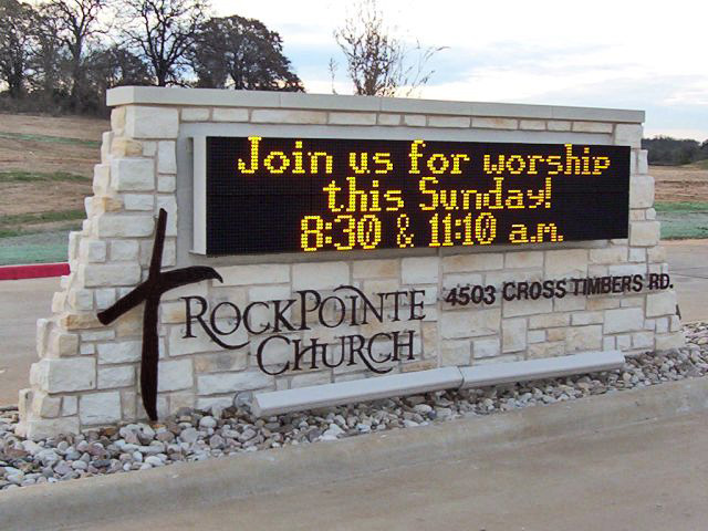 Church Signs Sign Company Atlanta Georgia Rock Pointe Church Flower Mound Tx