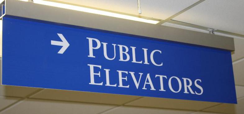 Lit overhead signage in the Peachtree Corners area LED overhead signage