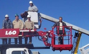 Workers at construction site.